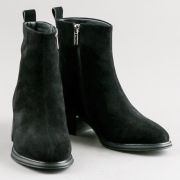 HL216-040 ботильоны женские,нат.кожа/шерсть.чёрный