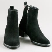 U600-011, ботильоны женскиеюнат.кожа/шерсть,чёрный